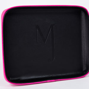 Pink Leather Rolling Tray